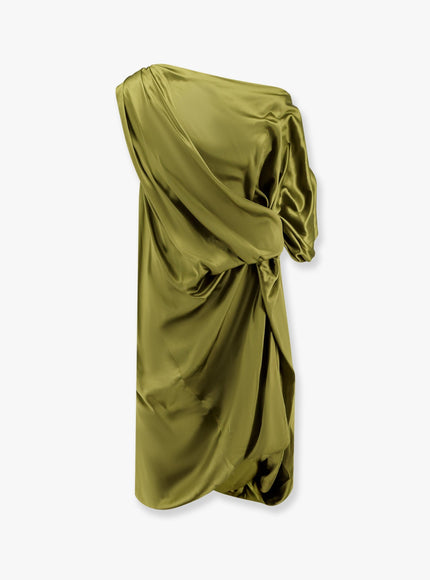 Dries Van Noten Dalant Silk Dress With Lateral Knot Verde