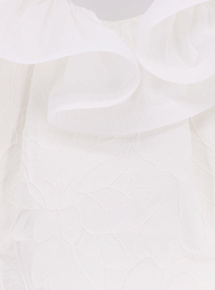 Elisabetta Franchi Floral Jacquard Mini Dress With Ruches