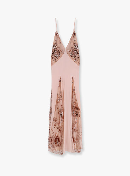 Elisabetta Franchi Red Carpet Dress In Silk Georgette Fabric And Embro Ellie Belle Elisabetta Franchi Red Carpet Dress In Silk Georgette Fabric And Embro Ellie Belle