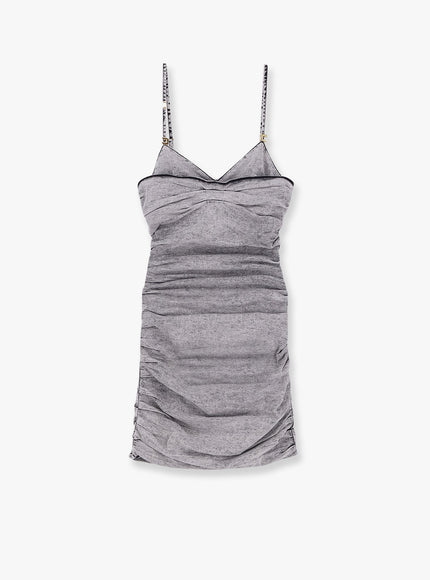 Elisabetta Franchi Denim Mini Dress Grigio