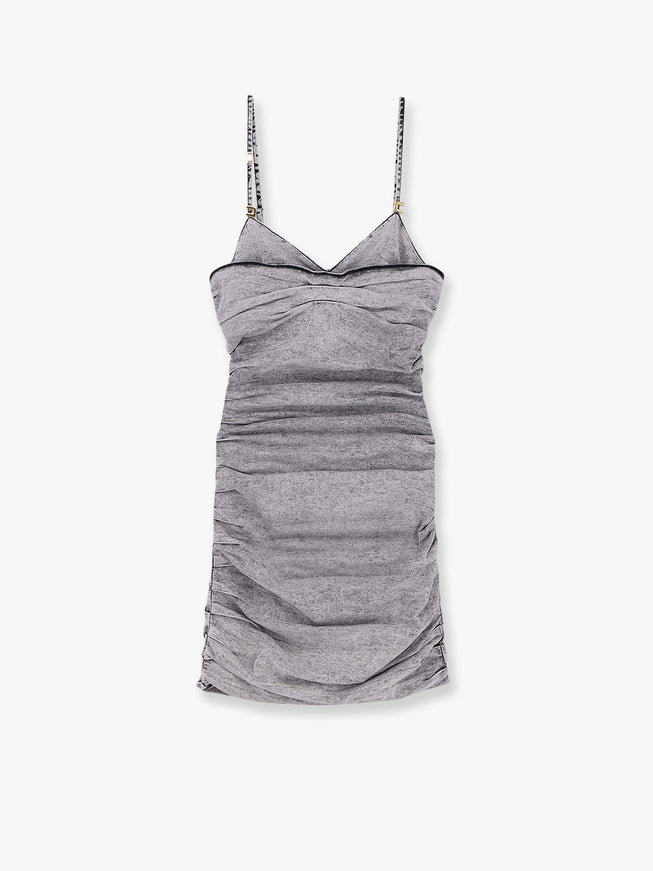 Elisabetta Franchi Denim Mini Dress Grigio