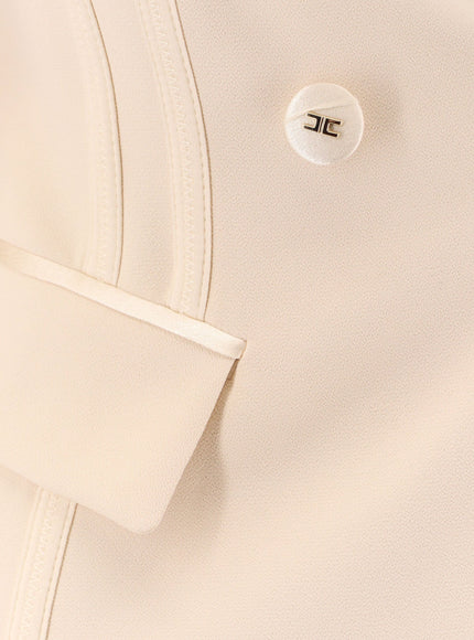 Elisabetta Franchi Essentials Blazer With Shoulder Pads And Covered Buttons