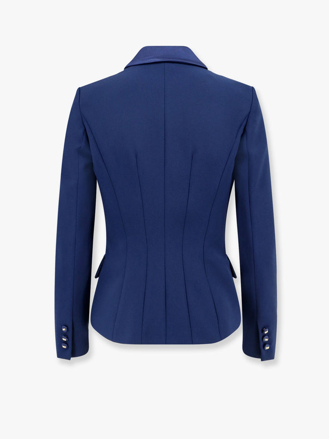 Elisabetta Franchi Essentials Blazer With Shoulder Pads And Covered Buttons