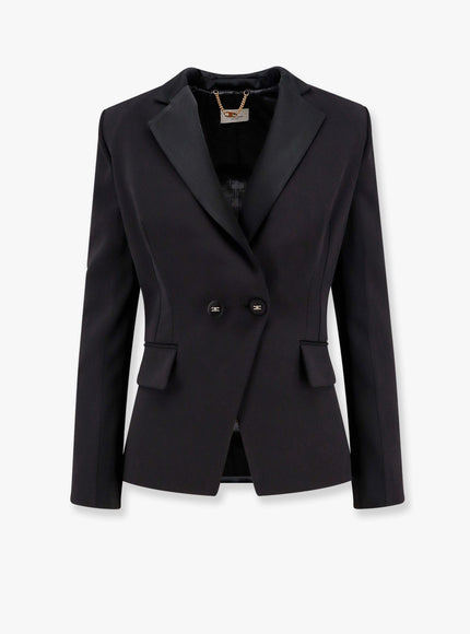 Elisabetta Franchi Double-Breasted Blazer With Covered Buttons Nero