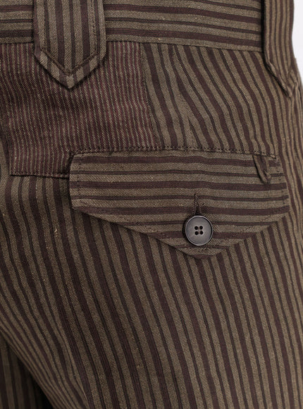 Enfants Riches Deprimes Linen Blend Striped Trousers