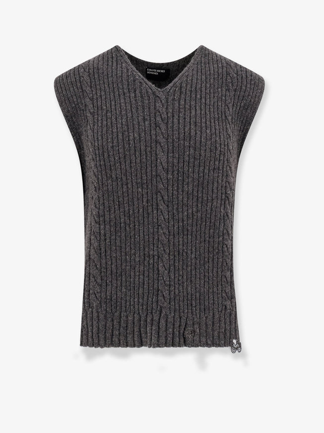 Enfants Riches Deprimes Cachemere Vest With Destroyed Effect Grigio