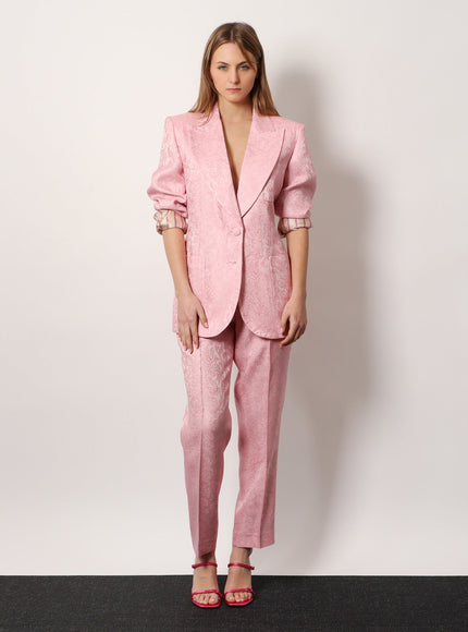 Etro Jacquard Silk Blend Blazer With Embroidery