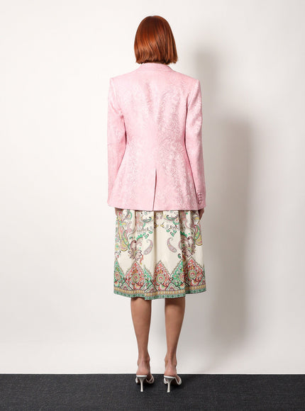 Etro Jacquard Silk Blend Blazer With Embroidery