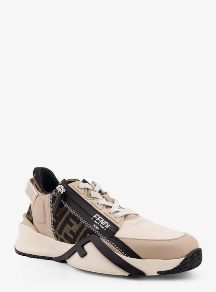 Fendi Fendi Flow Leather Sneakers With Ff Motif