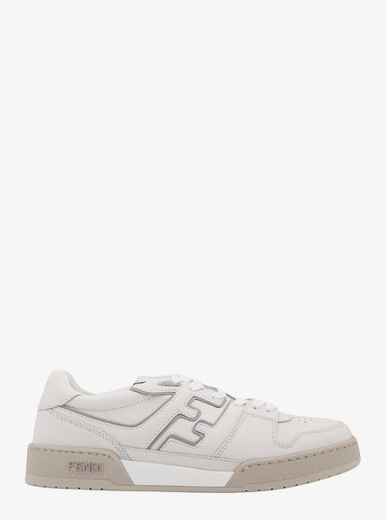 Fendi Leather Sneakers With Ff Lateral Logo Bianco