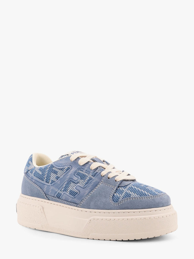 Fendi Match Canvas And Suede Low-Top Sneakers