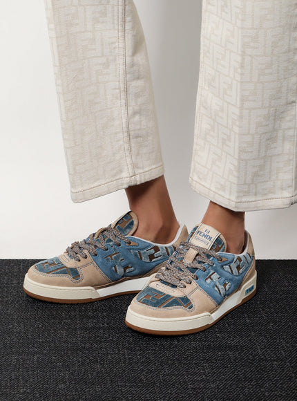 Fendi Suede Sneakers With Ff Inserts