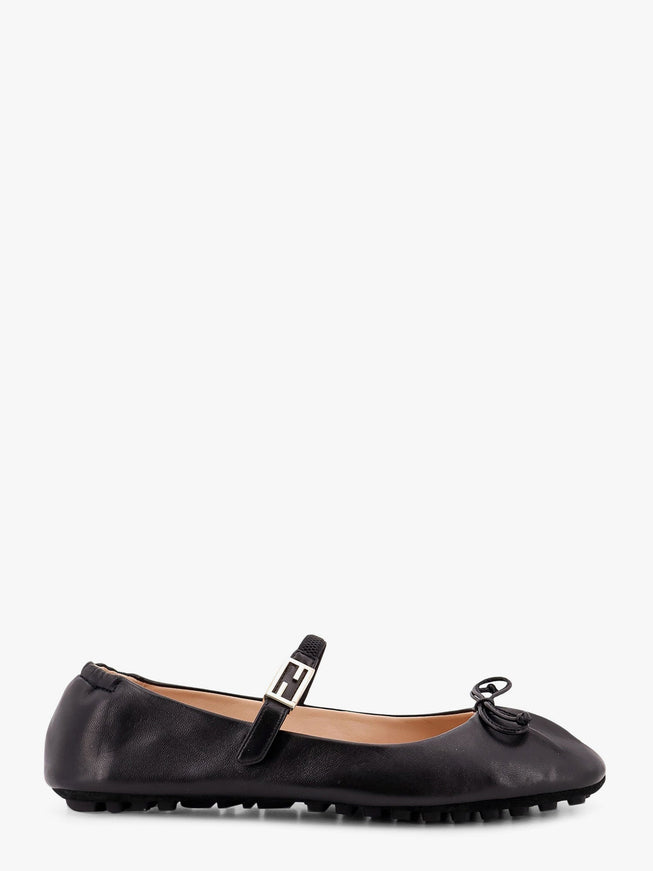 Fendi Baguette Leather Ballerinas Nero