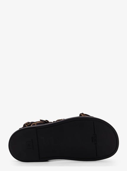 Fendi Feel Elastic Satin Sandals With Ff Motif