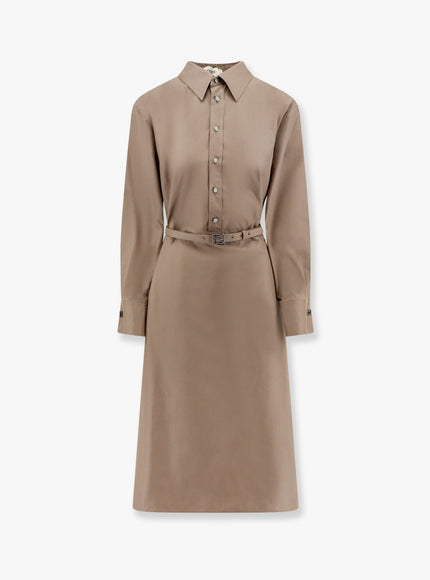 Fendi Cotton And Silk Chemisiere Dress Marrone