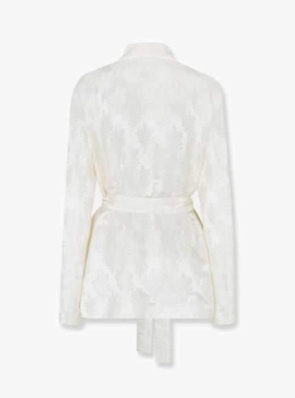 Fendi Jacquard Silk Blazer With Floral Motif