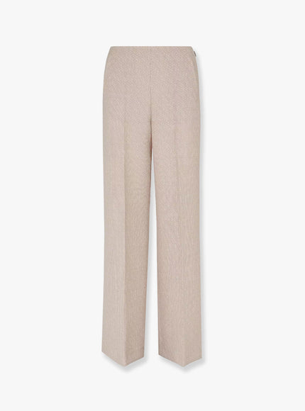 Fendi Ff Diagonal 3D Wool Trouser Beige