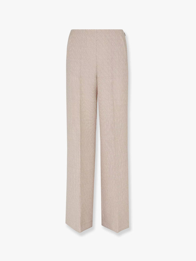 Fendi Ff Diagonal 3D Wool Trouser Beige