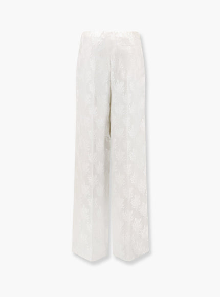 Fendi Jacquard Silk Trouser With Floral Motif