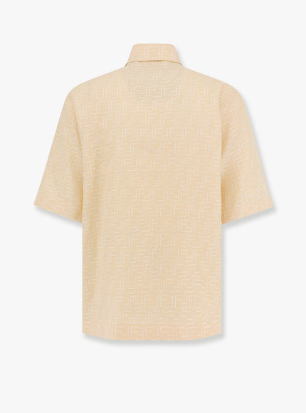 Fendi Jacquard Linen And Cotton Shirt With All-Over Ff Embroidery
