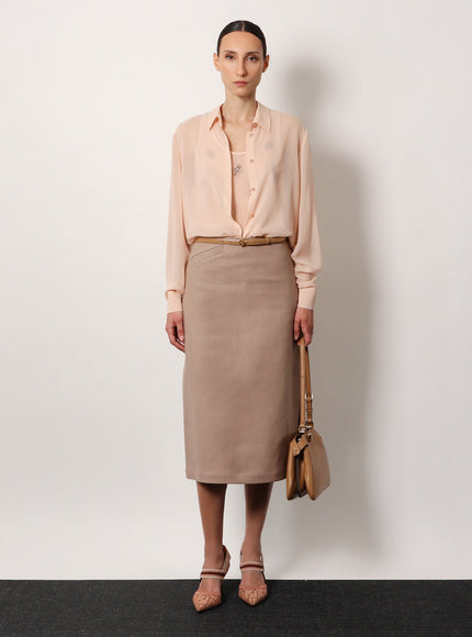 Fendi Georgette Top With Rhinestones And Sequins Embroidery