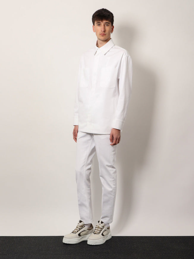 Fendi Denim Jacket With Stitched Profiles And Ff Logo