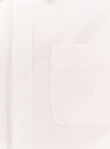 Fendi Denim Jacket With Stitched Profiles And Ff Logo