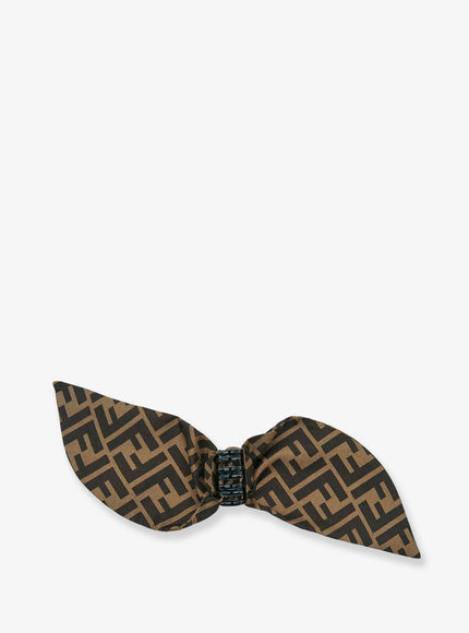 Fendi Silk Twill Hair Clip With Ff Motif