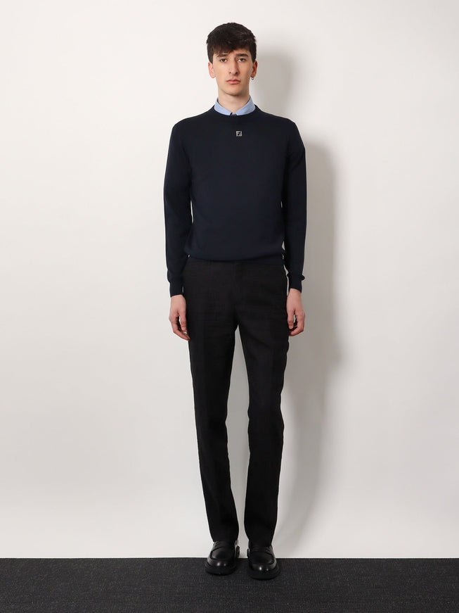 Fendi Wool Sweater With Ff Metal Logo