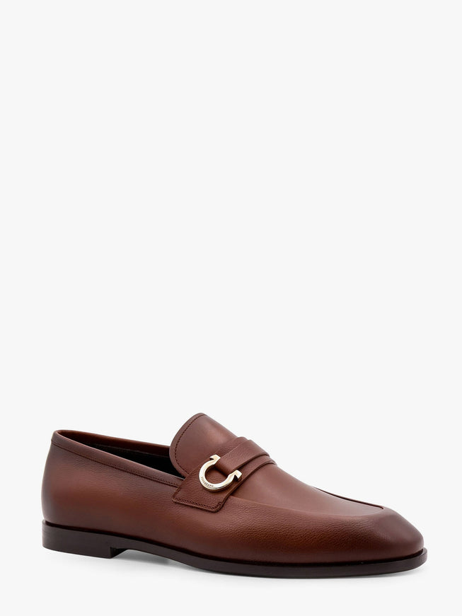 Ferragamo Florio Leather Loafer With Gancini Detail
