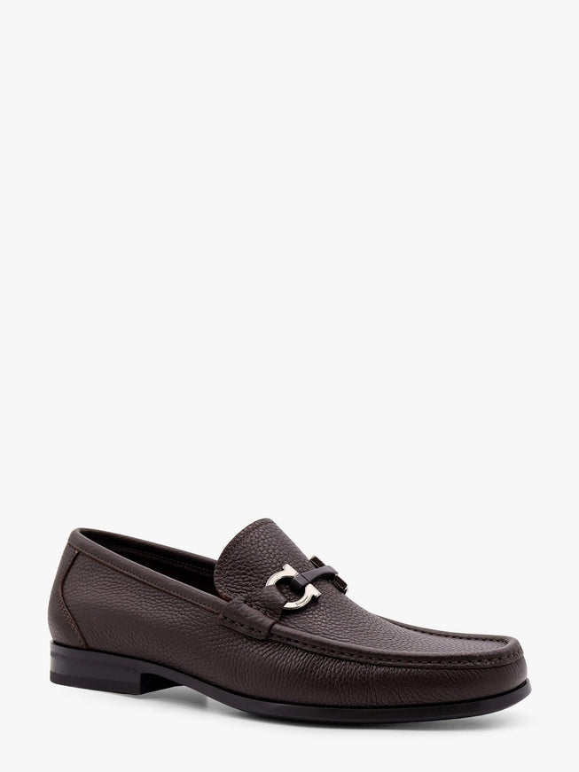 Ferragamo Grandioso Leather Loafer With Gancini Detail