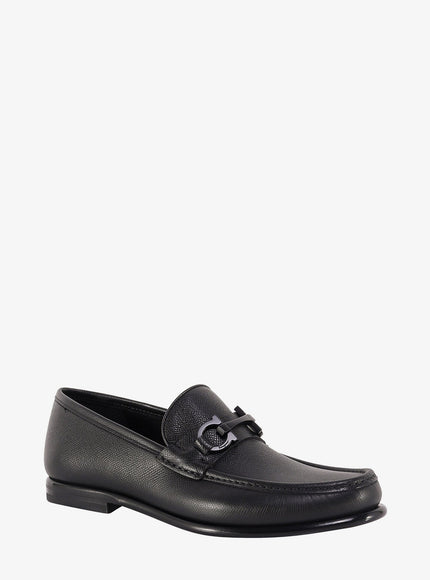 Ferragamo Crown Leather Loafer With Gancini Detail