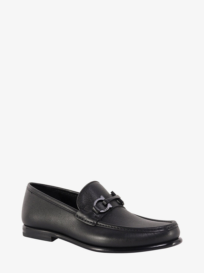 Ferragamo Crown Leather Loafer With Gancini Detail