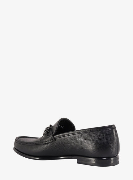 Ferragamo Crown Leather Loafer With Gancini Detail