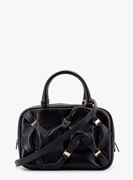 Ferragamo Leather Handbag With Draped Details Secured By Mini Vara Bows