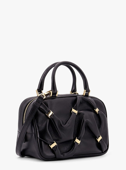 Ferragamo Leather Handbag With Draped Details Secured By Mini Vara Bows