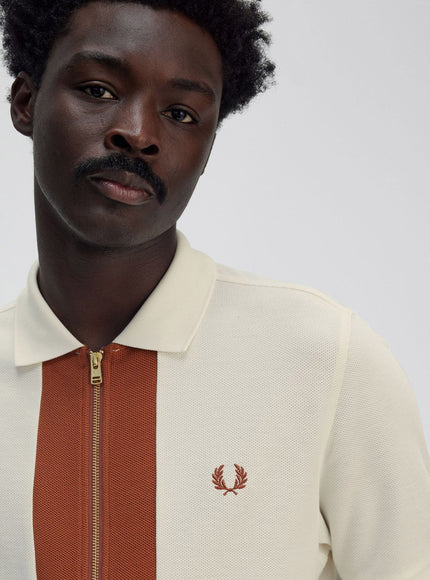 Fred Perry Cotton Polo Shirt With Zip