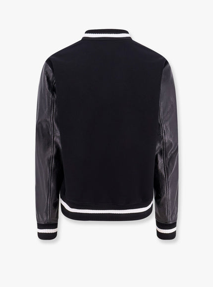 Givenchy Varsity Wool Blend Bomber With Leather Sleeves