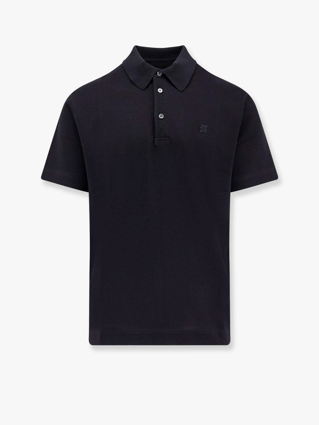 Givenchy Piqué Cotton Polo Shirt With 4G Embroidery Nero