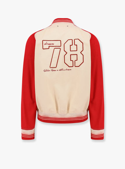 Golden Goose Deluxe Brand Nic Cotton Jacket With Maxi Golden Club Embroidery
