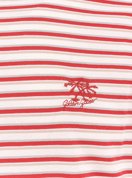 Golden Goose Deluxe Brand Striped Cotton T-Shirt With Logo