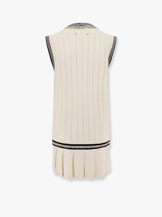 Golden Goose Deluxe Brand Organic Cotton Dress With Crystals Embellishment