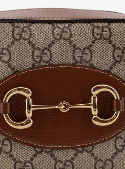 Gucci 1955 Horsebit Gg Supreme Fabric And Leather Shoulder Bag