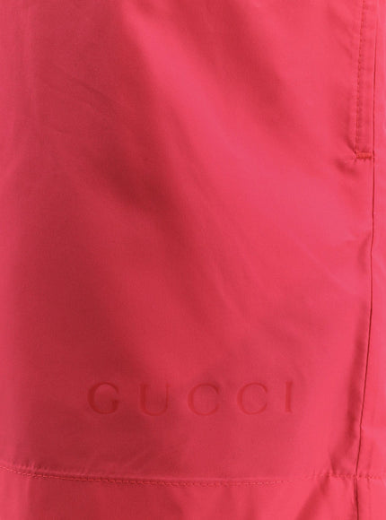 Gucci Fluo Nylon Swim Trunks With Gucci Dust Bag