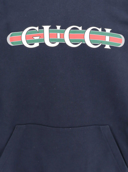 Gucci Cotton Sweatshirt With Gucci Web Print