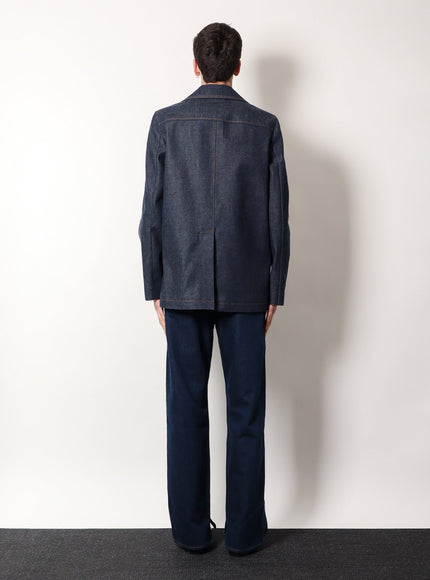 Gucci Denim Peacoat With Contrasting Stitching