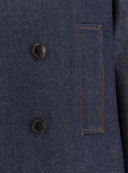 Gucci Denim Peacoat With Contrasting Stitching