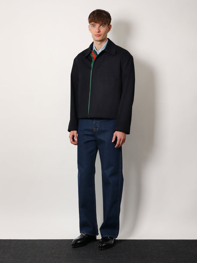 Gucci Cotton Gabardine Jacket With Embossed Logo