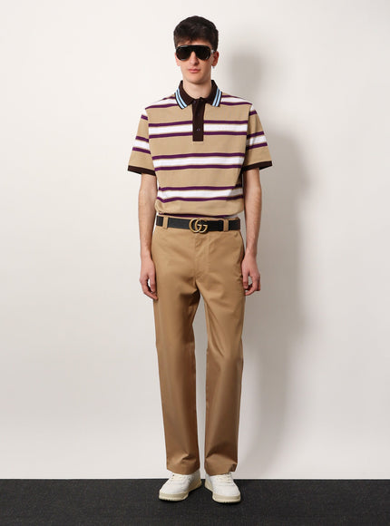 Gucci Cotton Trouser With Web Detail