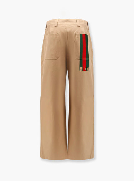Gucci Cotton Trouser With Web Detail